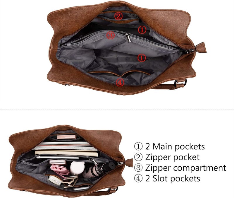 Realer Tote Bag for Women PU Leather Shoulder Bags Fashion Hobo Bags Large Purse and Handbags with Adjustable Shoulder Strap - Image 4